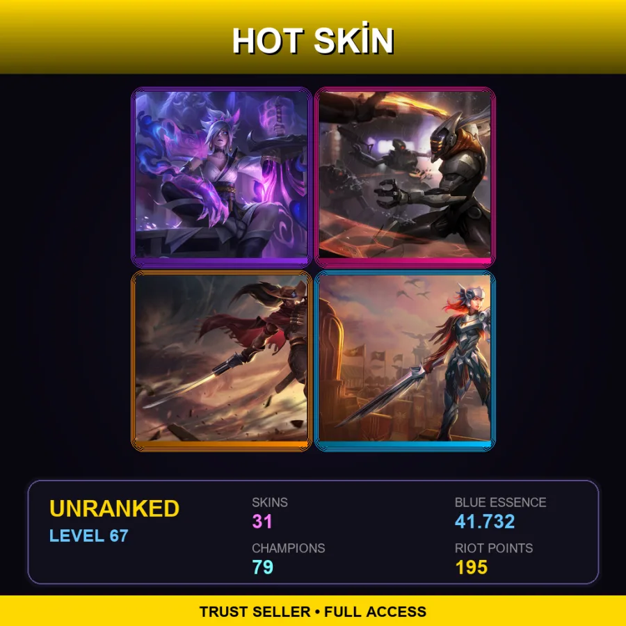OCE | Lv67 | Unranked | 31 Skin | 79 Champ — Unranked / Smurf League of Legends
