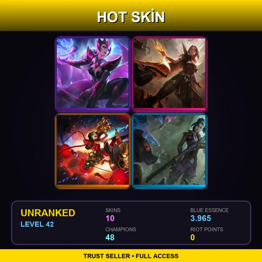 TR | Lv42 | Unranked | 10 Skin | 48 Champ
