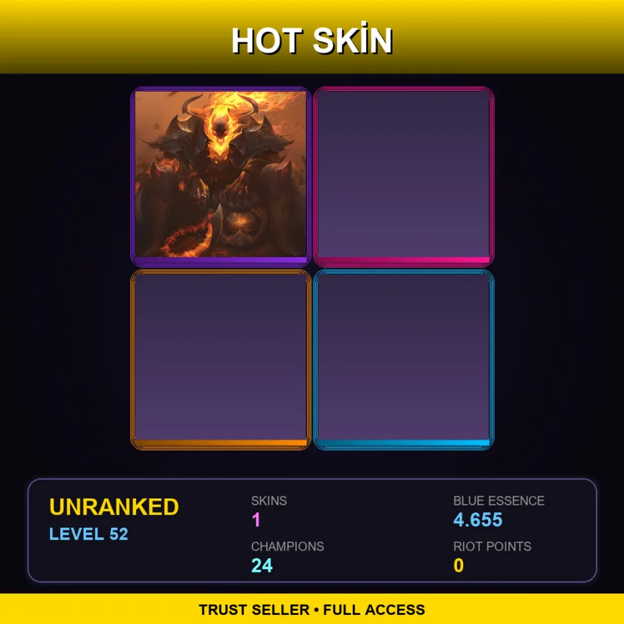 EUW | High Noon Thresh | 1 Skin | 24 Champ | Lv52