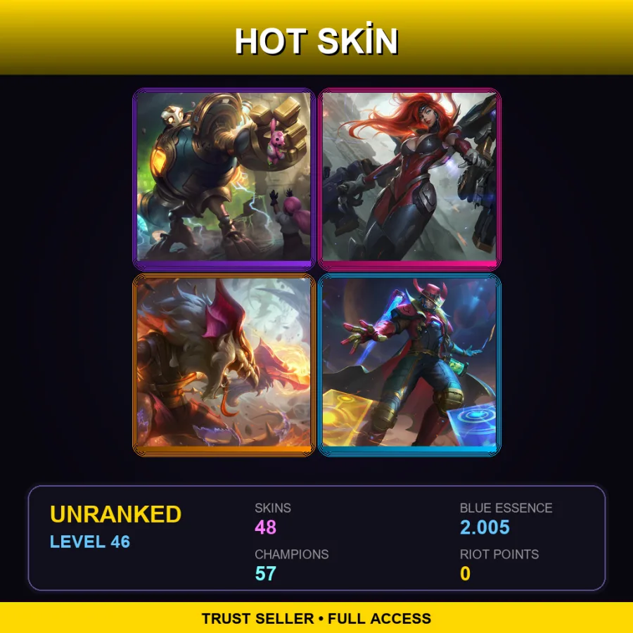 LAS | Lv46 | Unranked | 48 Skin | 57 Champ
