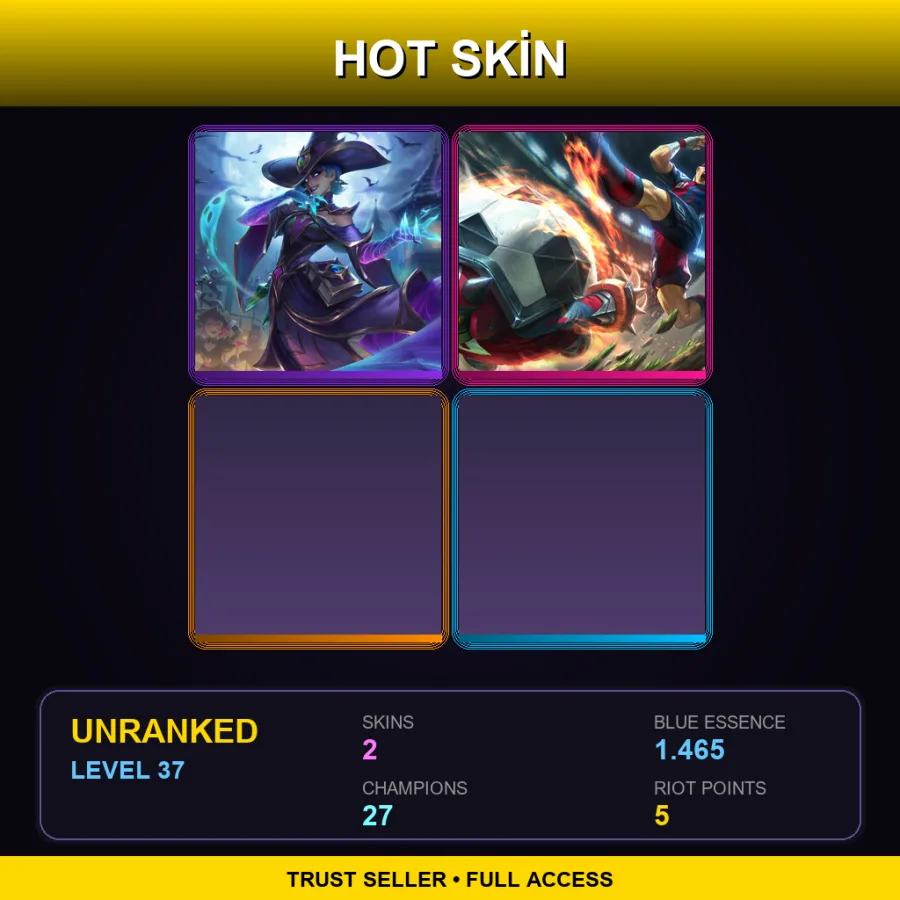 EUW | Lv37 | Unranked | 2 Skin | 27 Champ