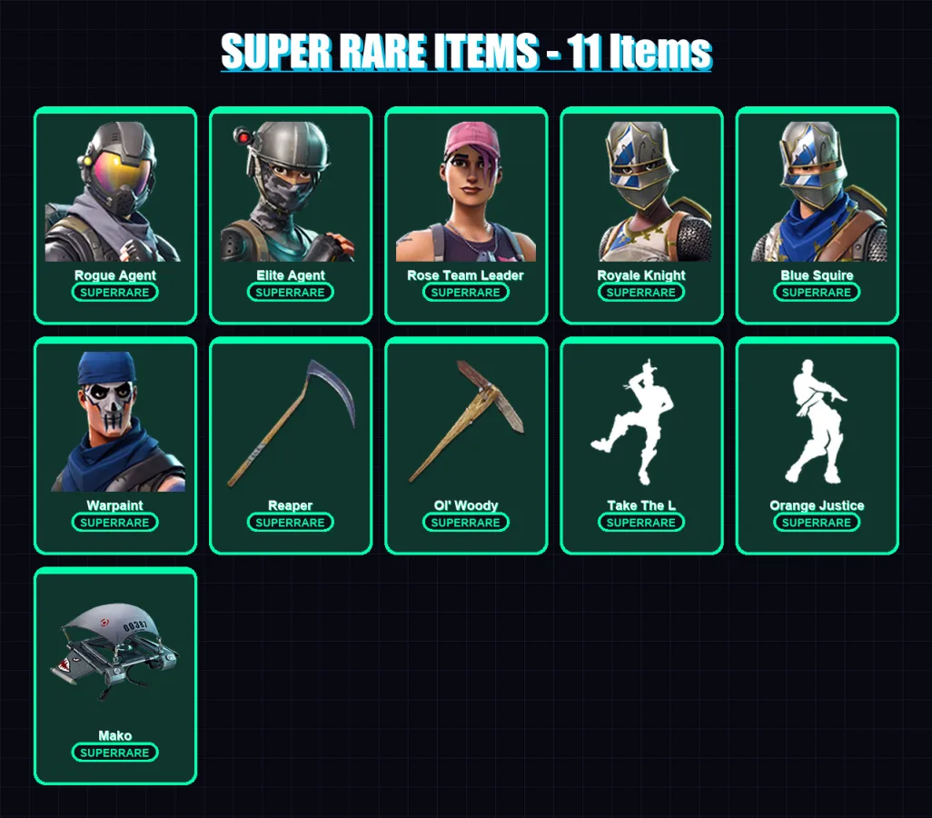 [PC/PSN] | Rogue Agent | Elite Agent | Rose Team Leader | Royale Knight | Blue Squire | 40 skin | 35 pickaxe | 46 emote | 42 glider | Lv620