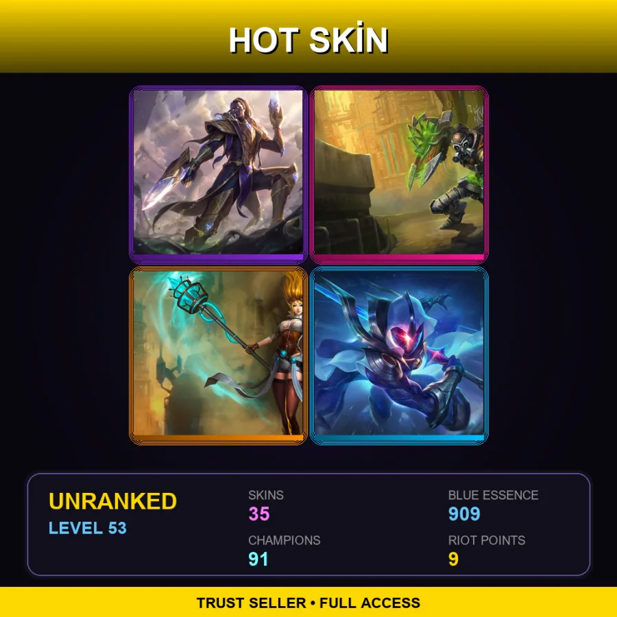 BR | Lv53 | Unranked | 35 Skin | 91 Champ