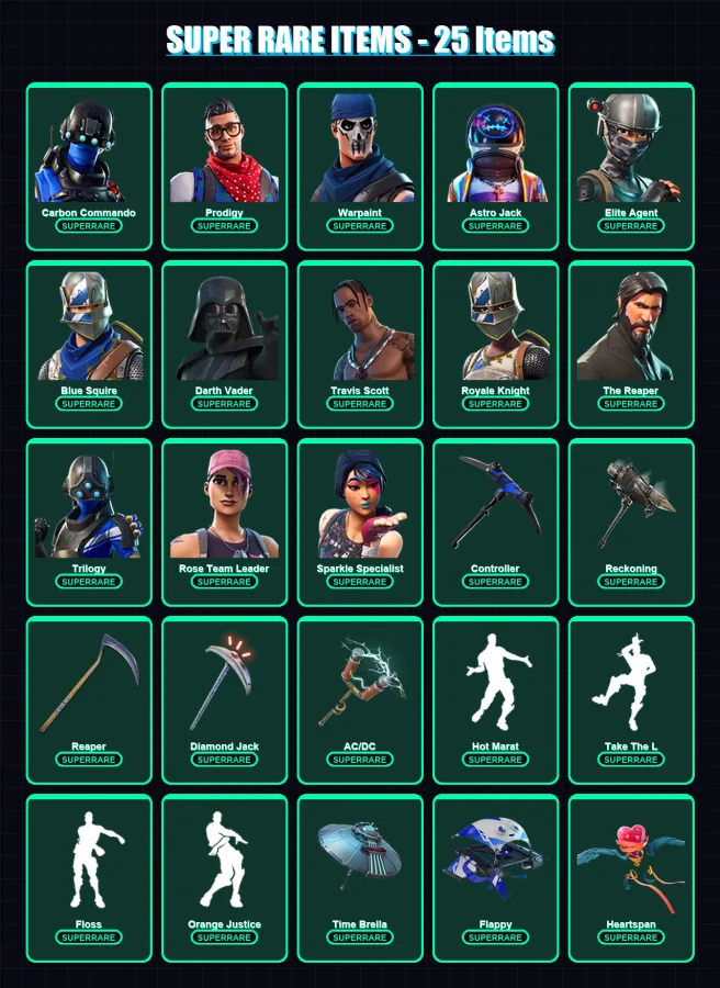 [PC/XBOX/PSN] | Carbon Commando | Prodigy | Warpaint | Astro Jack | Elite Agent | 149 skin | 183 pickaxe | 246 emote | 175 glider | Lv2894 — Fortnite account