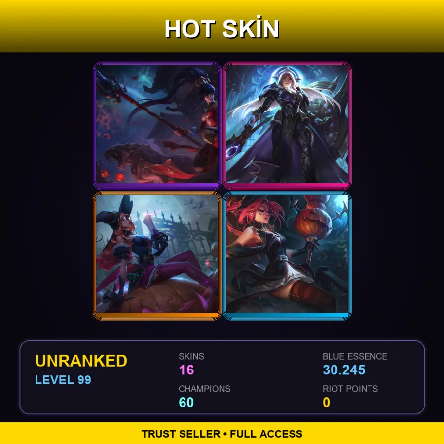 JP | Lv99 | Unranked | 16 Skin | 60 Champ