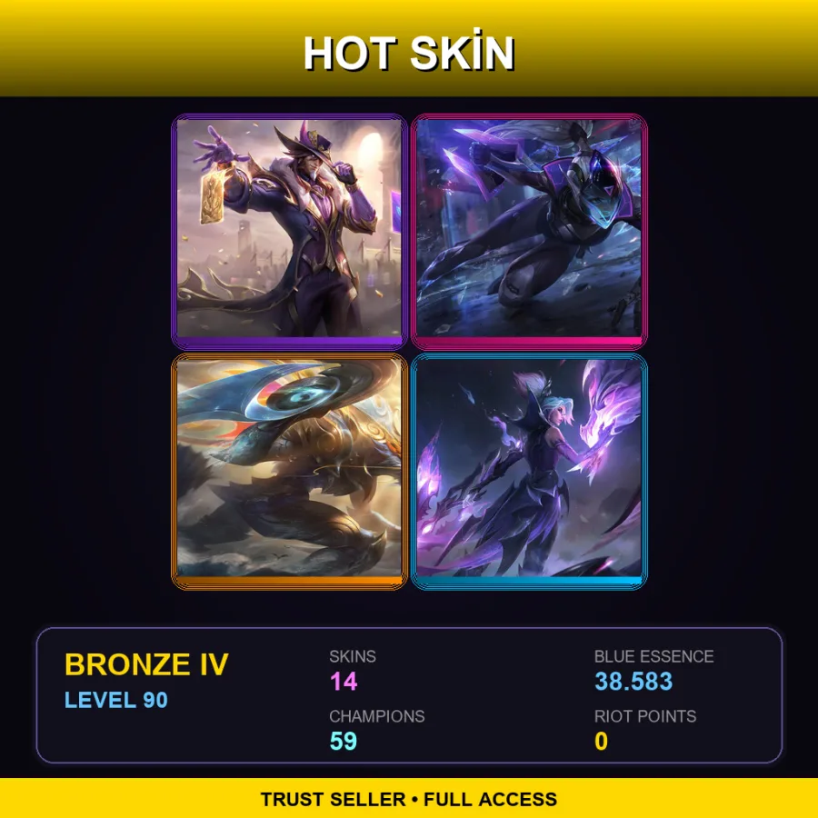 EUNE | Lv90 | Bronze IV | 14 Skin | 59 Champ