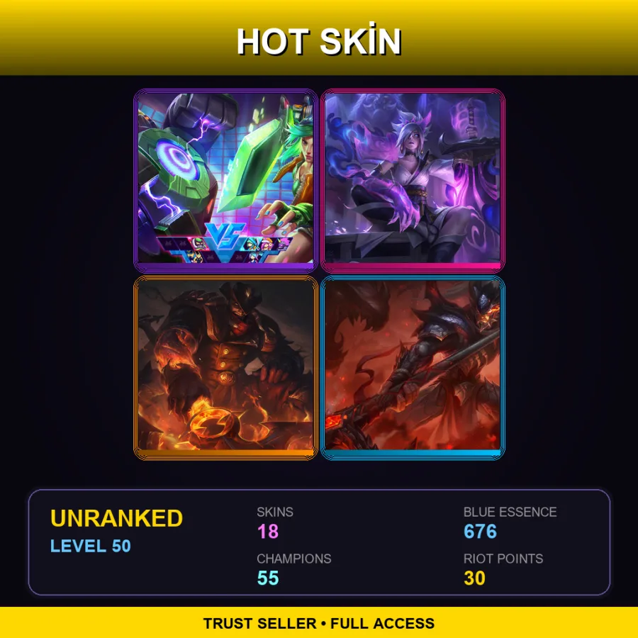 EUNE | Lv50 | Unranked | 18 Skin | 55 Champ
