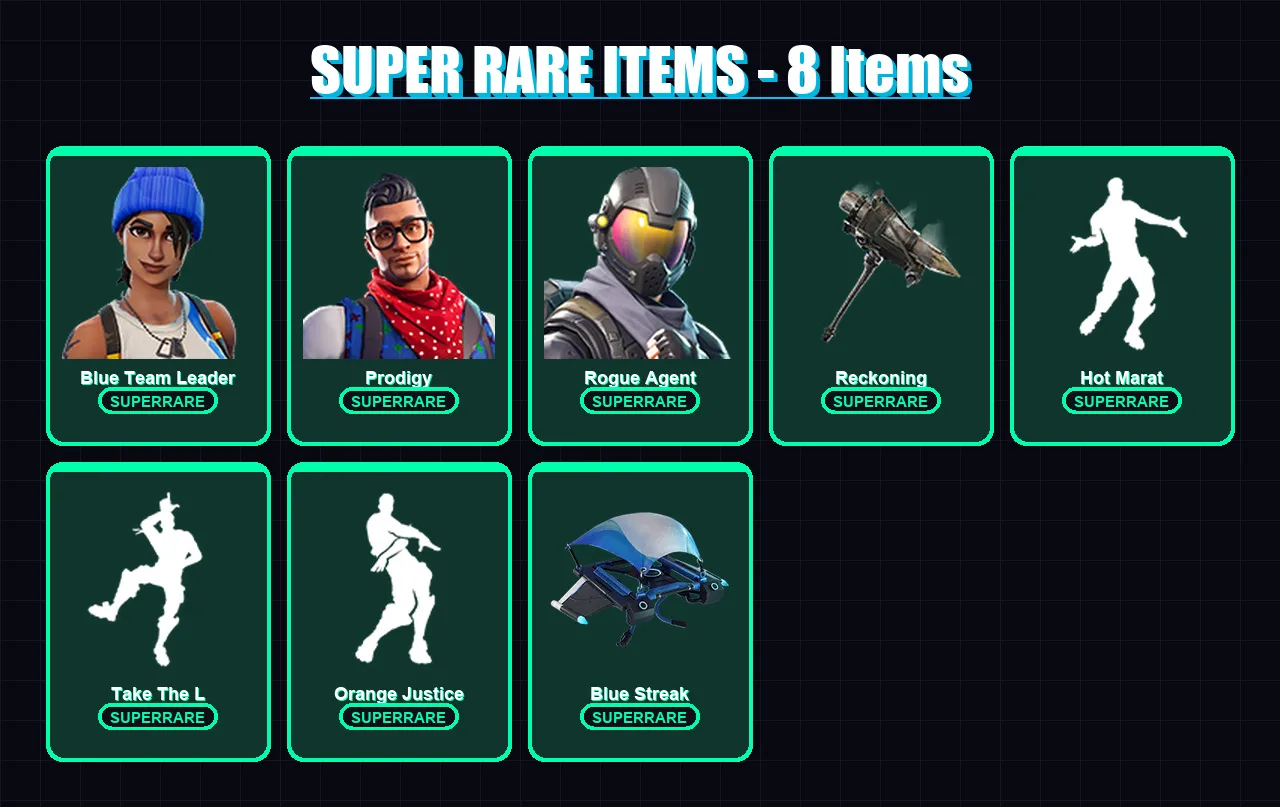 [PS4/PS5/XBOX/PC] | Blue Team Leader | Prodigy | Rogue Agent | Rox | Carbide | 44 skin | 45 pickaxe | 45 emote | 44 glider | Lv663 — Fortnite account
