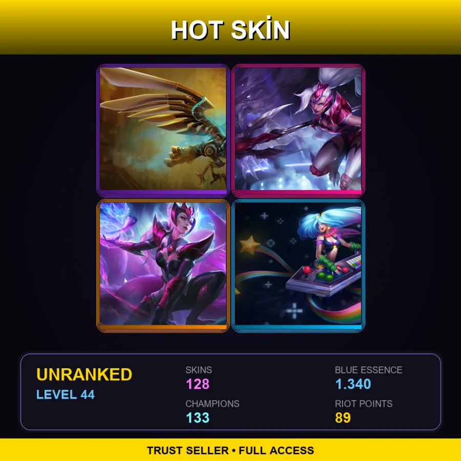EUW | Lv44 | Unranked | 128 Skin | 133 Champ