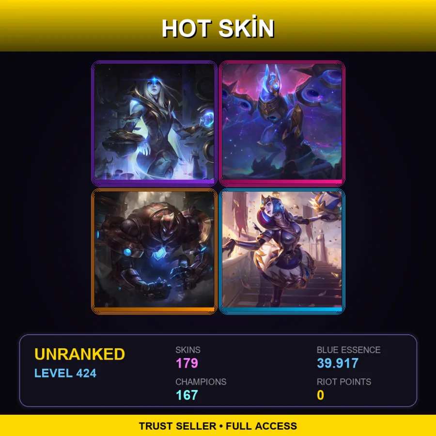 VN | Lv424 | Unranked | 179 Skin | 167 Champ