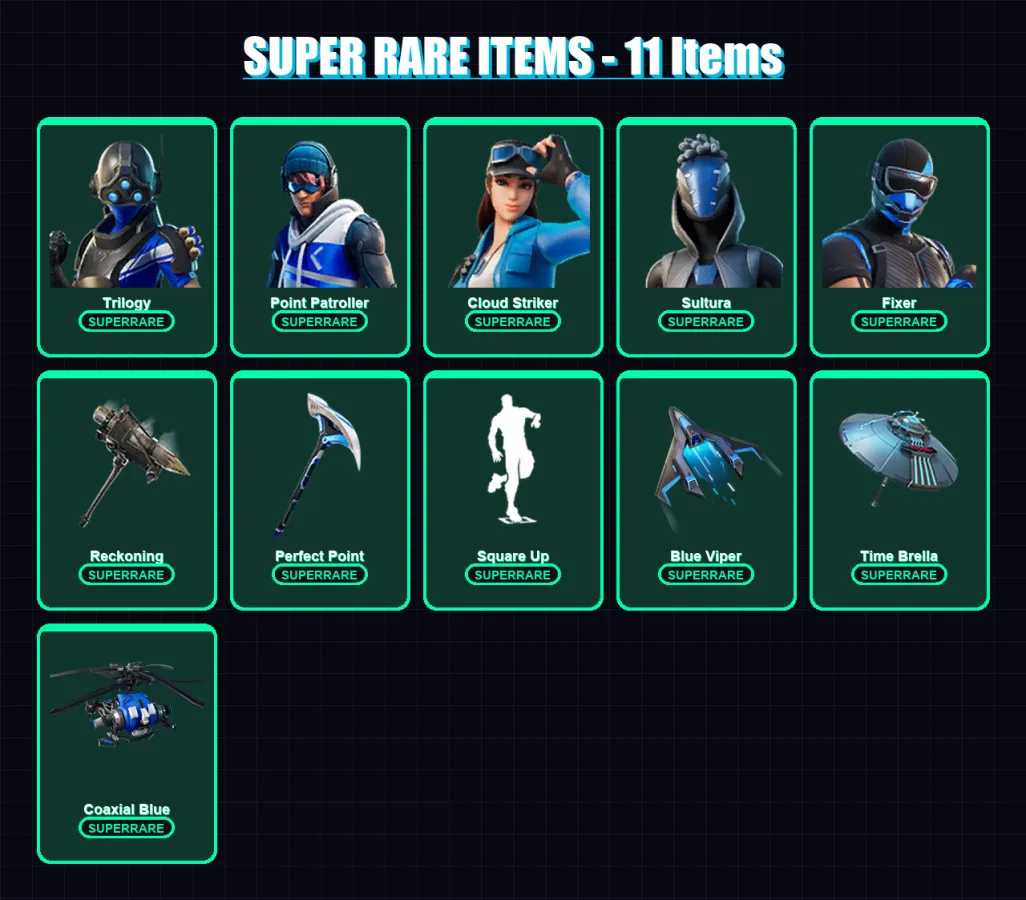 [PC/XBOX] | Trilogy | Point Patroller | Cloud Striker | Sultura | Fixer | 106 skin | 147 pickaxe | 129 emote | 149 glider | Lv2431