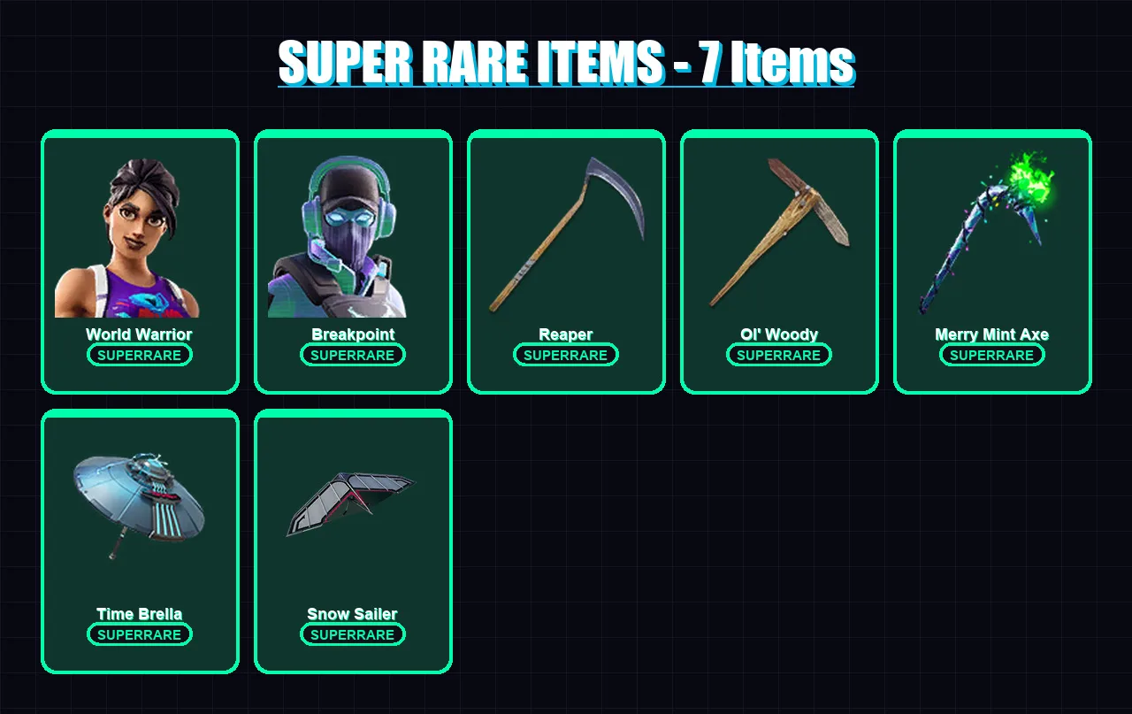 [PC/XBOX] | World Warrior | Breakpoint | Omegarok | Nezumi | Twyn | 185 skin | 197 pickaxe | 135 emote | 158 glider | Lv2430