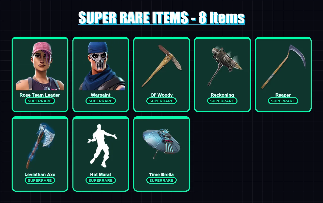 [PC/PSN] | Rose Team Leader | Warpaint | Menace | A.I.M. | Joey | 294 skin | 323 pickaxe | 260 emote | 225 glider | Lv3992