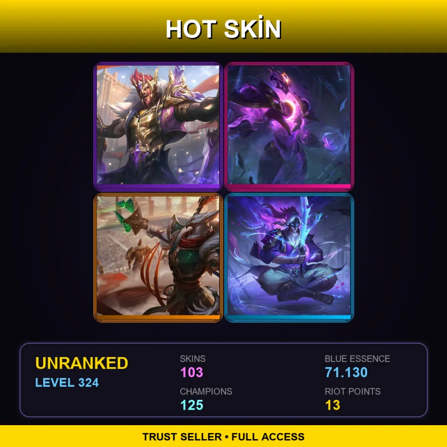 TR | Lv324 | Unranked | 103 Skin | 125 Champ — Shurima Desert Zilean