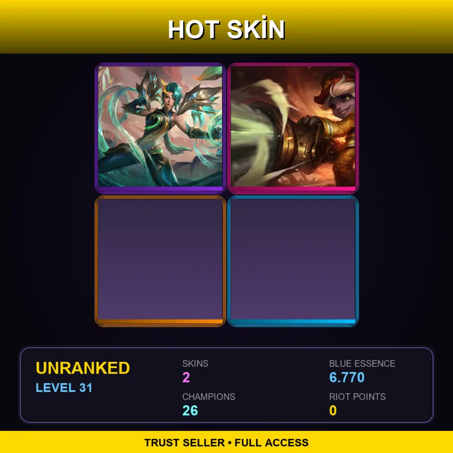 BR | Lagoon Dragon Kai'Sa | Firefighter Tristana | 2 Skin | 26 Champ | Lv31