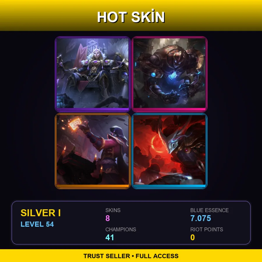 EUNE | Lv54 | Silver I | 8 Skin | 41 Champ