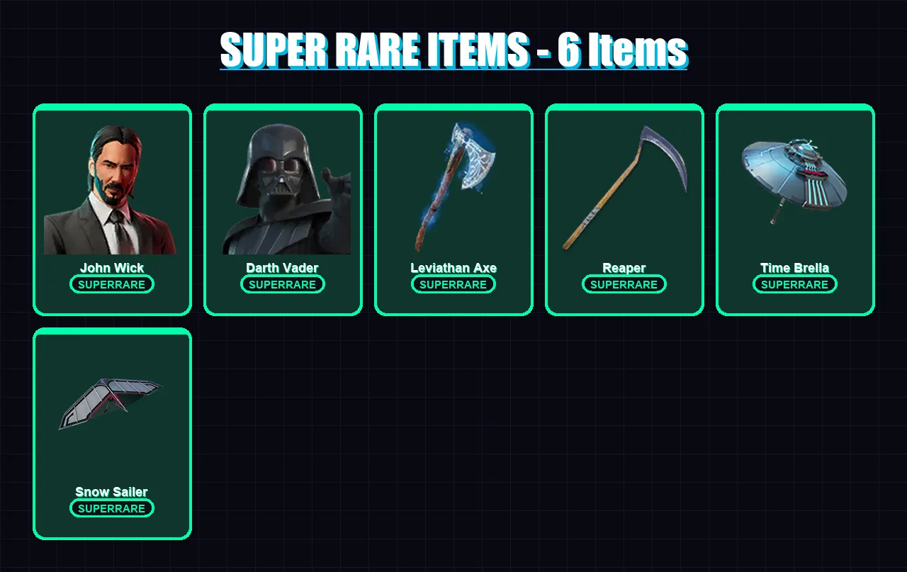 [PS4/PS5/XBOX/PC] | John Wick | Darth Vader | Raz | Galaxy Grappler | Spire Assassin | 271 skin | 247 pickaxe | 147 emote | 126 glider | Lv1975