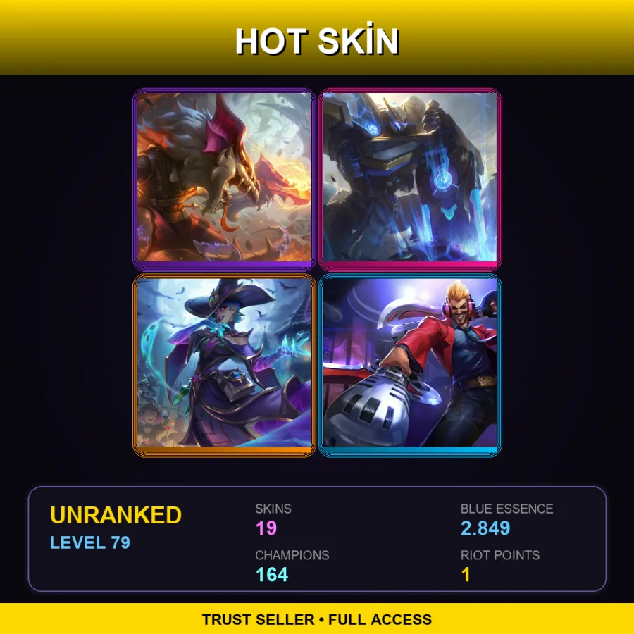 SG | Lv79 | Unranked | 19 Skin | 164 Champ — Unranked / Smurf League of Legends