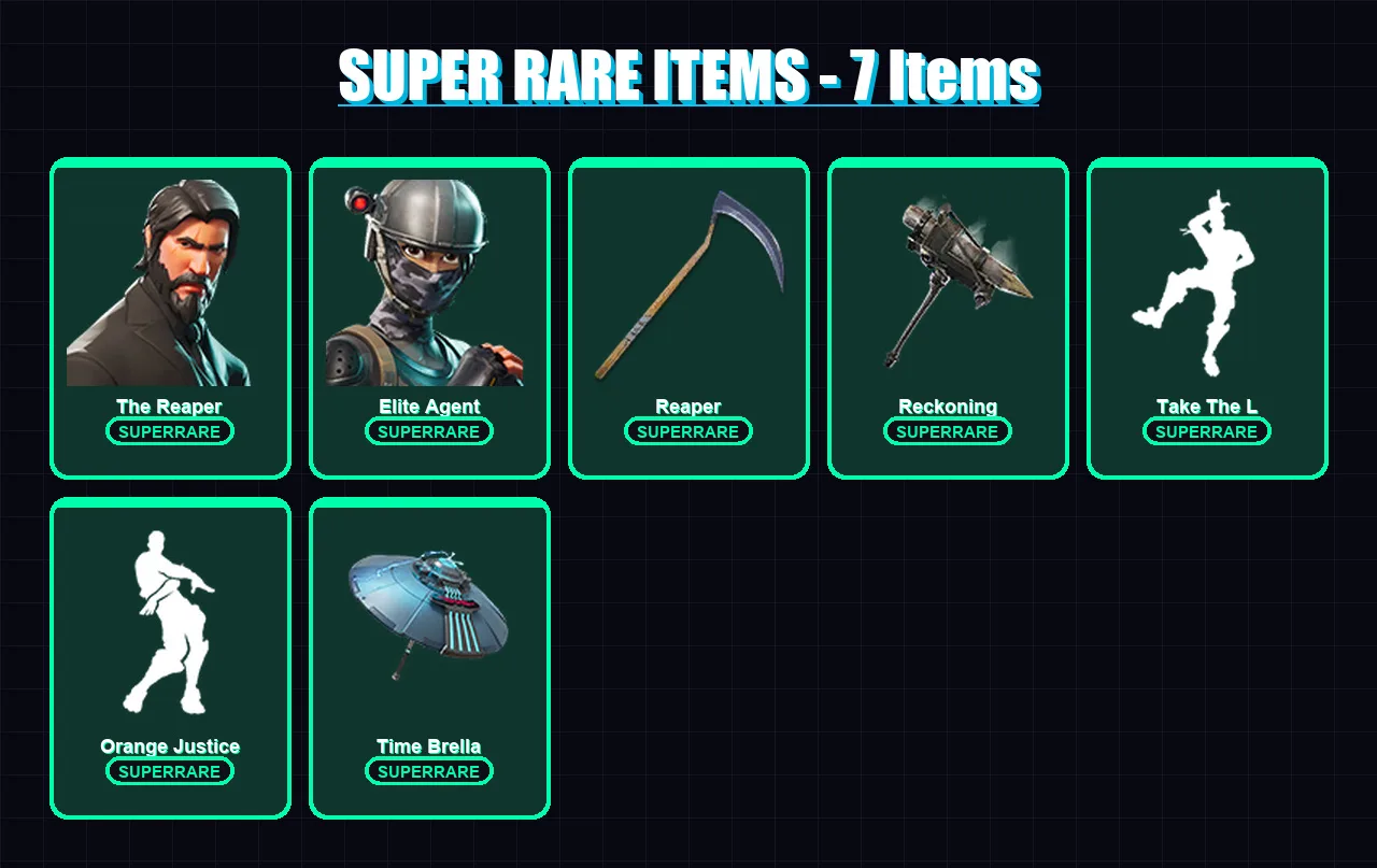 [PC/XBOX/PSN] | The Reaper | Elite Agent | Ragnarok | Red Knight | Omega | 38 skin | 41 pickaxe | 54 emote | 55 glider | Lv862