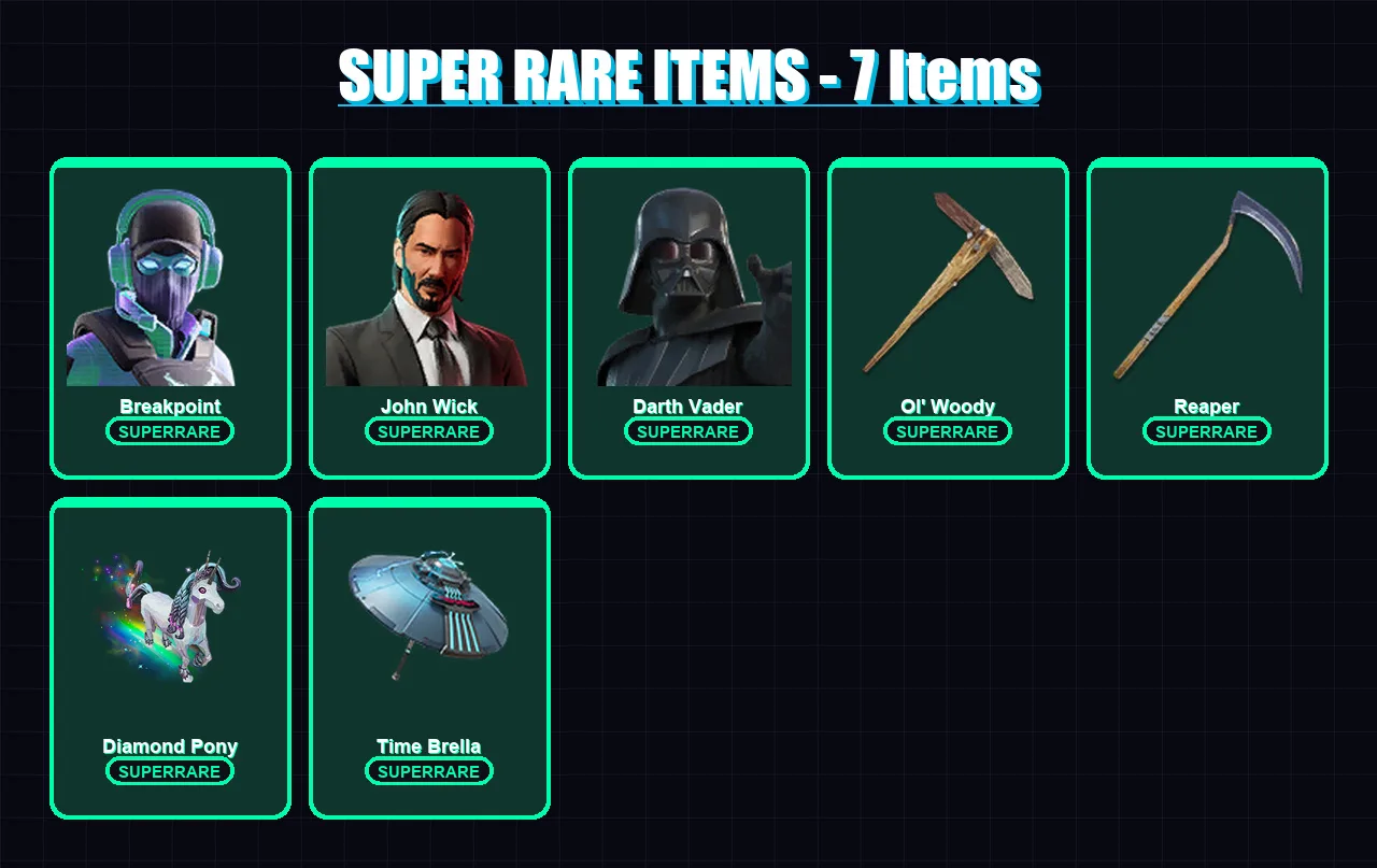 [PC/XBOX/PSN] | Breakpoint | John Wick | Darth Vader | Joey | Paradigm (Reality-659) | 264 skin | 267 pickaxe | 140 emote | 144 glider | Lv2221