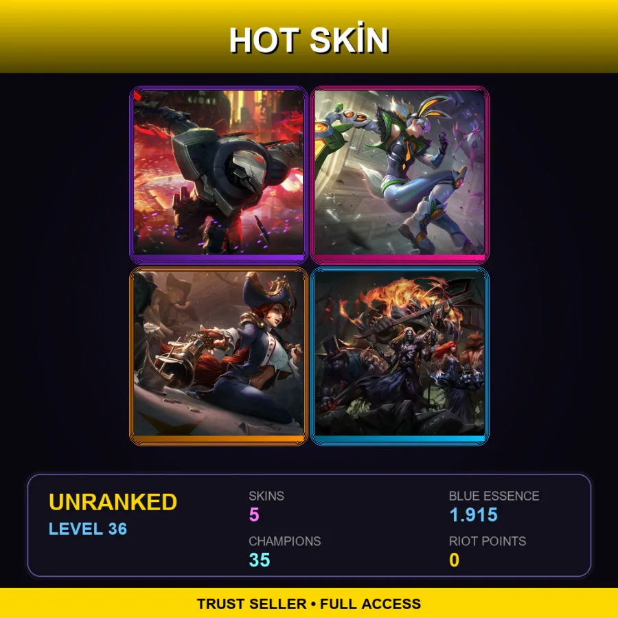TR | Lv36 | Unranked | 5 Skin | 35 Champ — Pentakill Mordekaiser