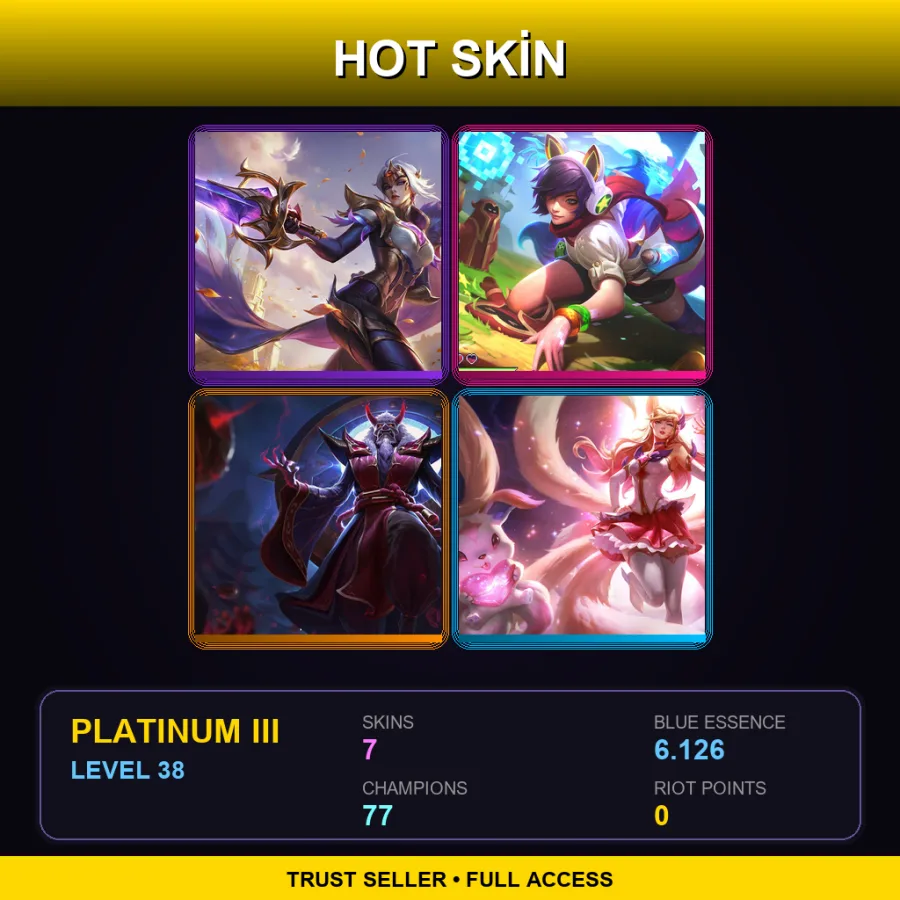 NA | Lv38 | Platinum III | 7 Skin | 77 Champ