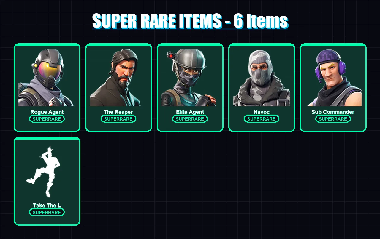 [PC/XBOX/PSN] | Rogue Agent | The Reaper | Elite Agent | Havoc | Sub Commander | 21 skin | 46 pickaxe | 36 emote | 40 glider | Lv660 — Fortnite account
