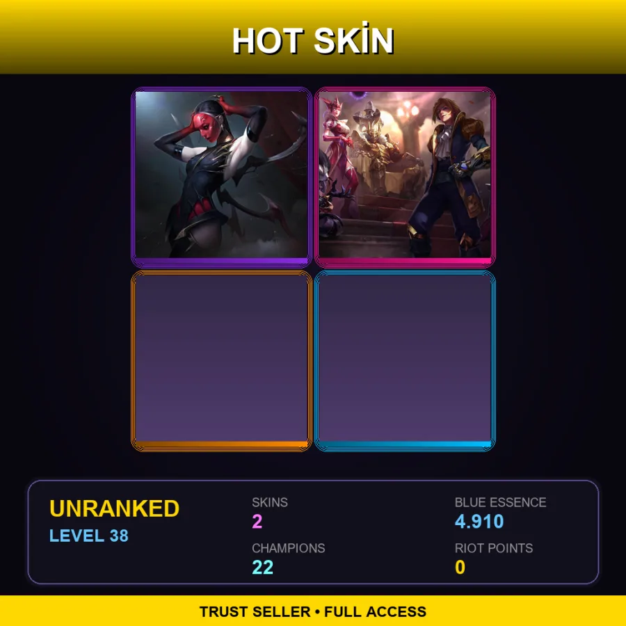EUNE | Lv38 | Unranked | 2 Skin | 22 Champ