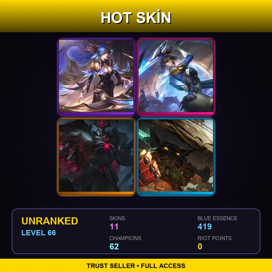 LAS | Lv66 | Unranked | 11 Skin | 62 Champ — Porcelain Lissandra