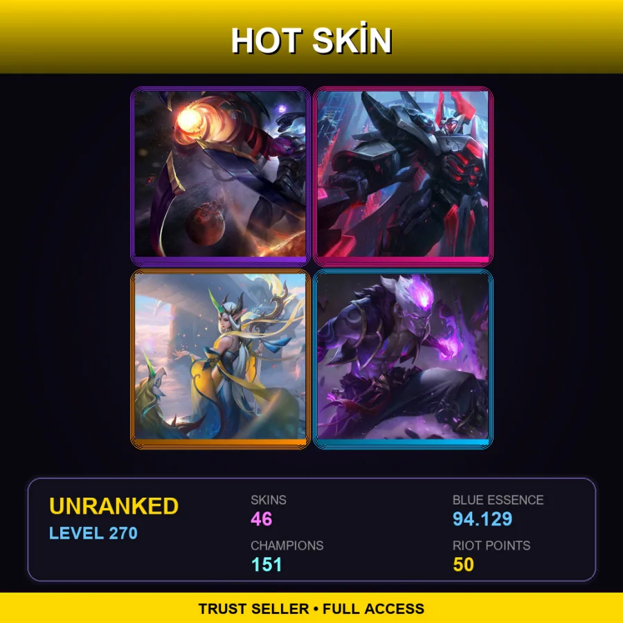 NA | Lv270 | Unranked | 46 Skin | 151 Champ — Unranked / Smurf League of Legends