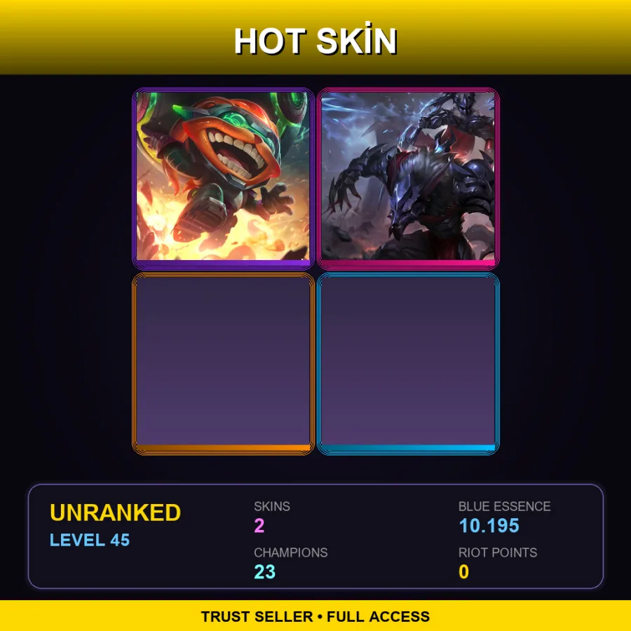 LAS | Lv45 | Unranked | 2 Skin | 23 Champ — LoL account