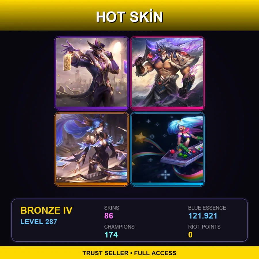 VN | Lv287 | Bronze IV | 86 Skin | 174 Champ — Chrome Rammus