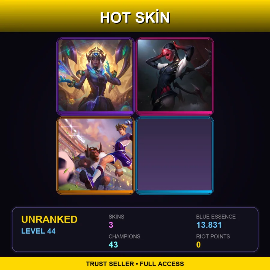 BR | Lv44 | Unranked | 3 Skin | 43 Champ