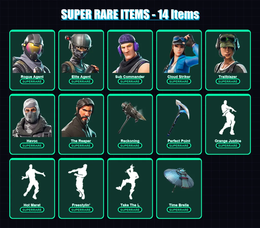 [PC/XBOX] | Rogue Agent | Elite Agent | Sub Commander | Cloud Striker | Trailblazer | 67 skin | 67 pickaxe | 62 emote | 64 glider | Lv794 — Fortnite account