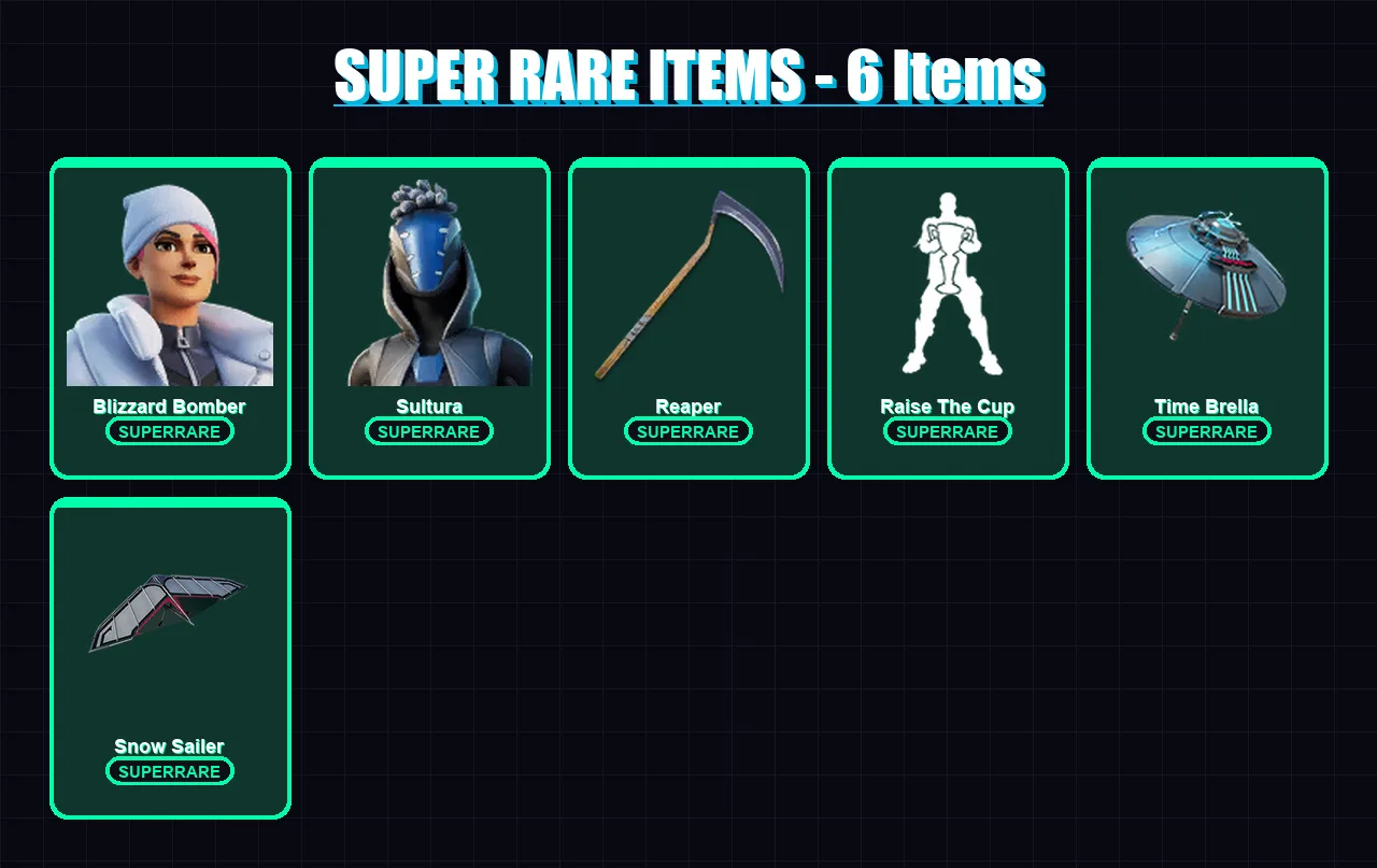 [SWITCH/XBOX/PC] | Blizzard Bomber | Sultura | Ronin | Gear Specialist Maya | Eternal Knight | 98 skin | 150 pickaxe | 114 emote | 134 glider | Lv18