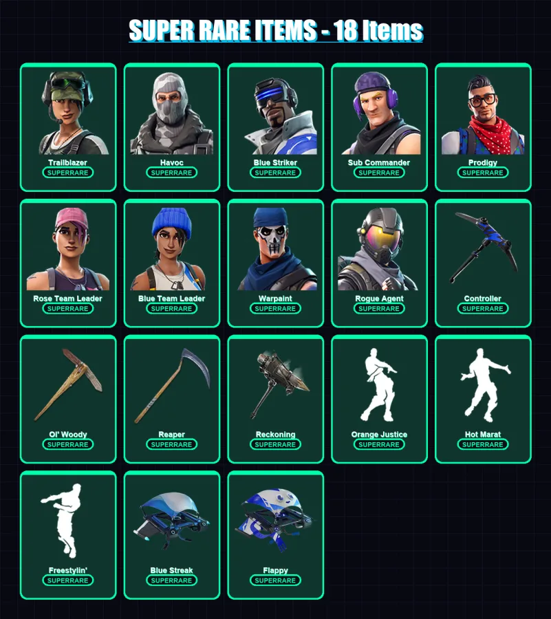 [PS4/PS5/XBOX/PC] | Trailblazer | Havoc | Blue Striker | Sub Commander | Prodigy | 98 skin | 67 pickaxe | 84 emote | 66 glider | Lv583 — Fortnite account