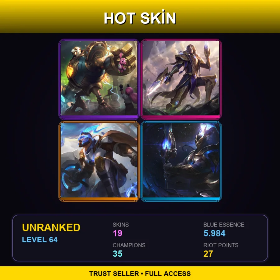 SG | Lv64 | Unranked | 19 Skin | 35 Champ — LoL account