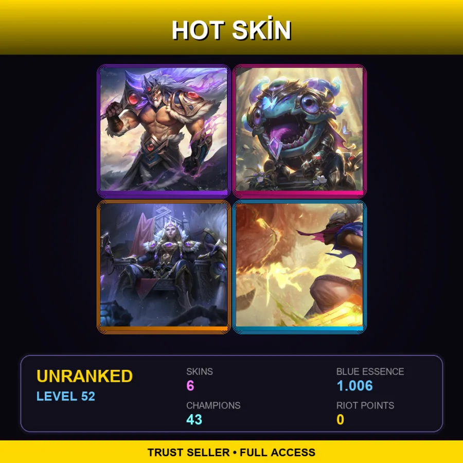 TR | Lv52 | Unranked | 6 Skin | 43 Champ