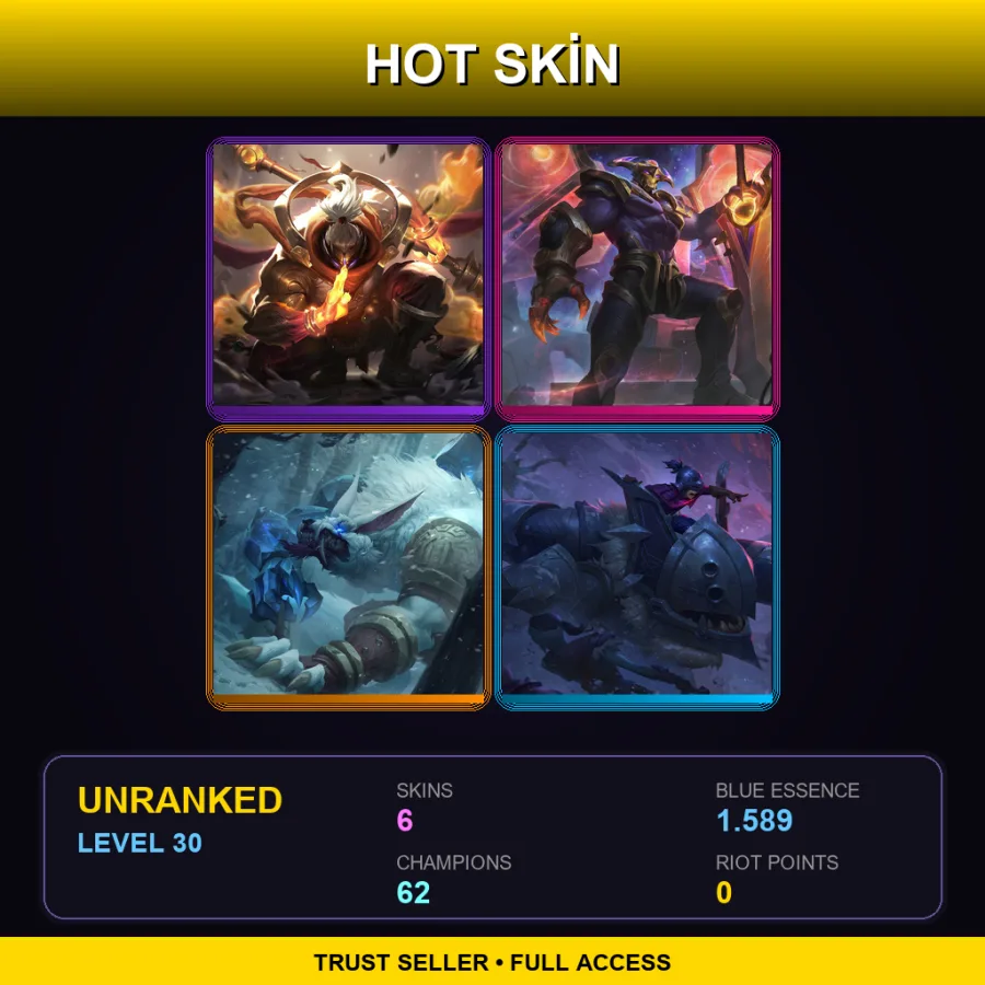 LAN | Lv30 | Unranked | 6 Skin | 62 Champ — Odyssey Aatrox