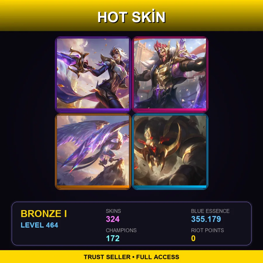 VN | Lv464 | Bronze I | 324 Skin | 172 Champ