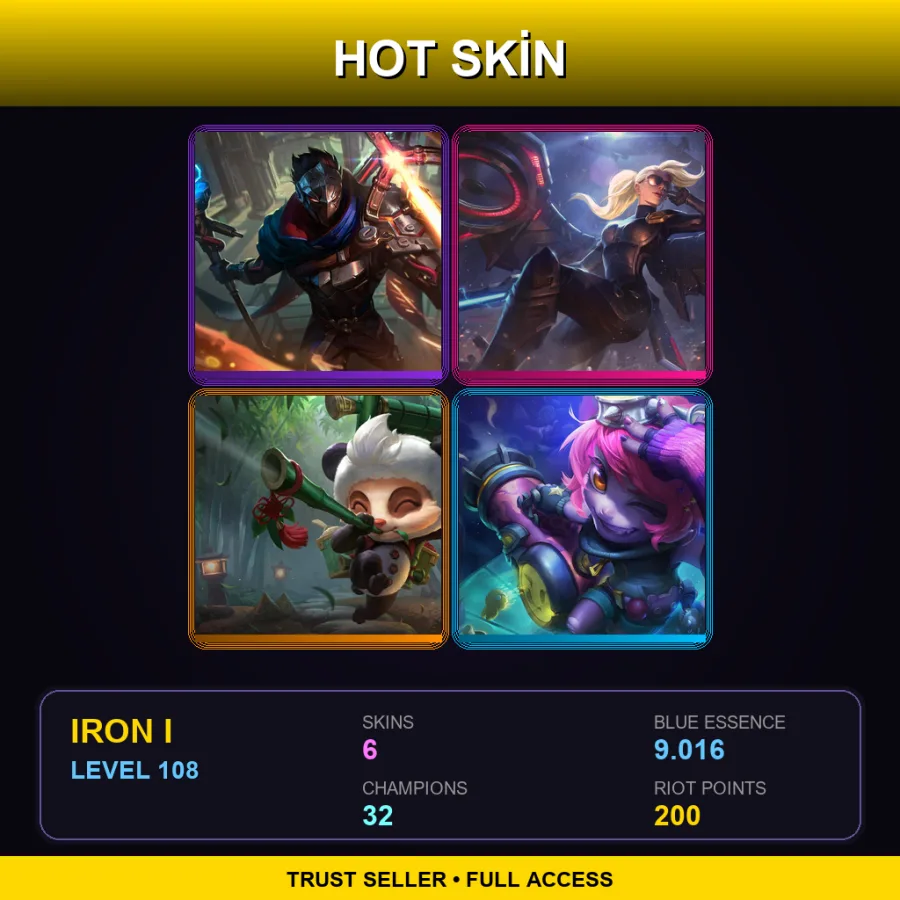 LAN | Lv108 | Iron I | 6 Skin | 32 Champ