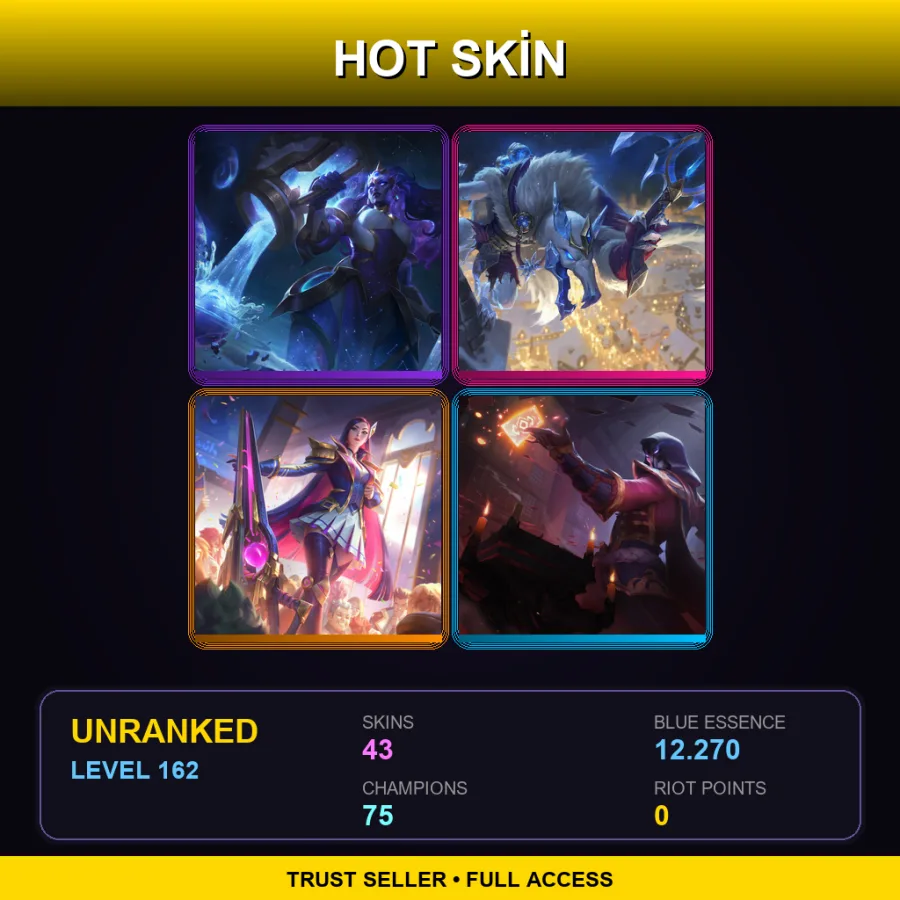 EUW | Lv162 | Unranked | 43 Skin | 75 Champ