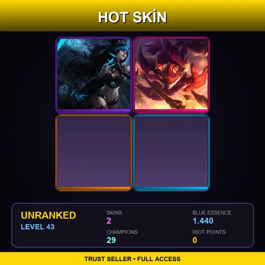 TR | Lv43 | Unranked | 2 Skin | 29 Champ