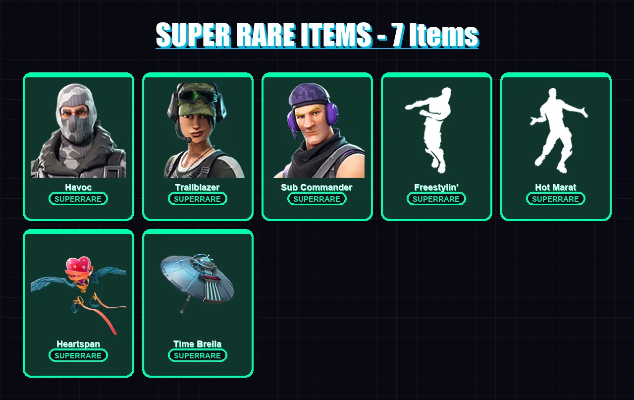 [SWITCH/XBOX/PC] | Havoc | Trailblazer | Sub Commander | Dark Vanguard | The Ice King | 20 skin | 23 pickaxe | 35 emote | 30 glider | Lv502