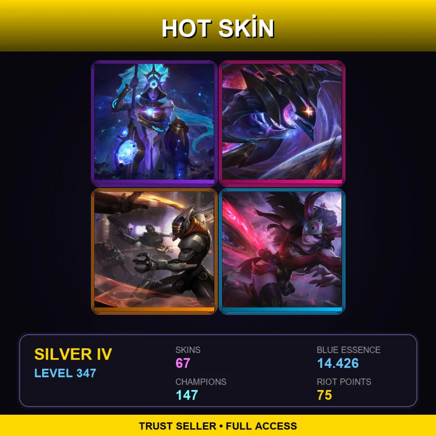 EUW | Lv347 | Silver IV | 67 Skin | 147 Champ
