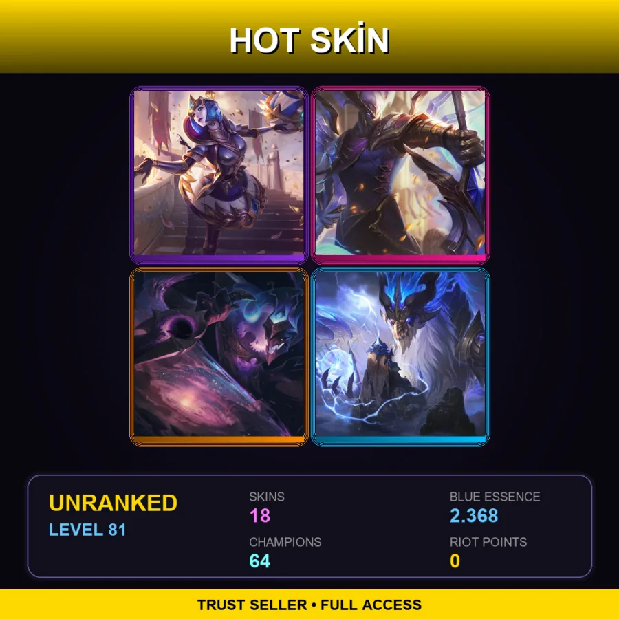 LAN | Lv81 | Unranked | 18 Skin | 64 Champ — Victorious Aatrox