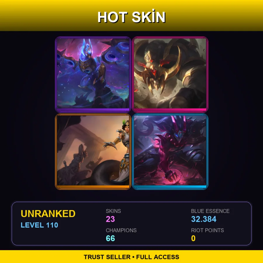 NA | Lv110 | Unranked | 23 Skin | 66 Champ — LoL account