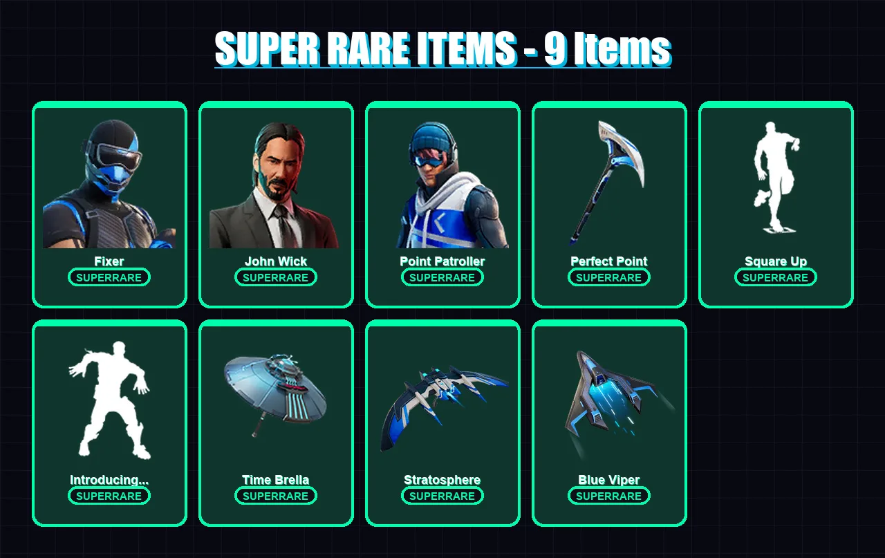 [PC/XBOX] | Fixer | John Wick | Point Patroller | Frozen Raven | Frozen Love Ranger | 152 skin | 160 pickaxe | 144 emote | 141 glider | Lv2747