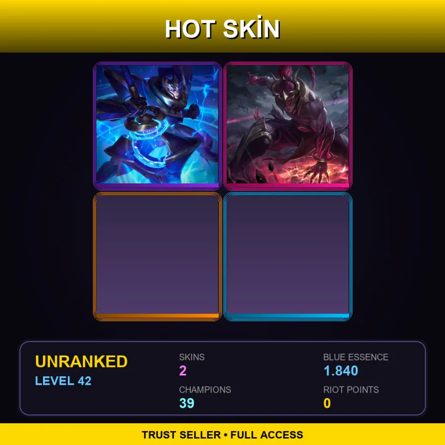 OCE | Lv42 | Unranked | 2 Skin | 39 Champ — Unranked / Smurf League of Legends