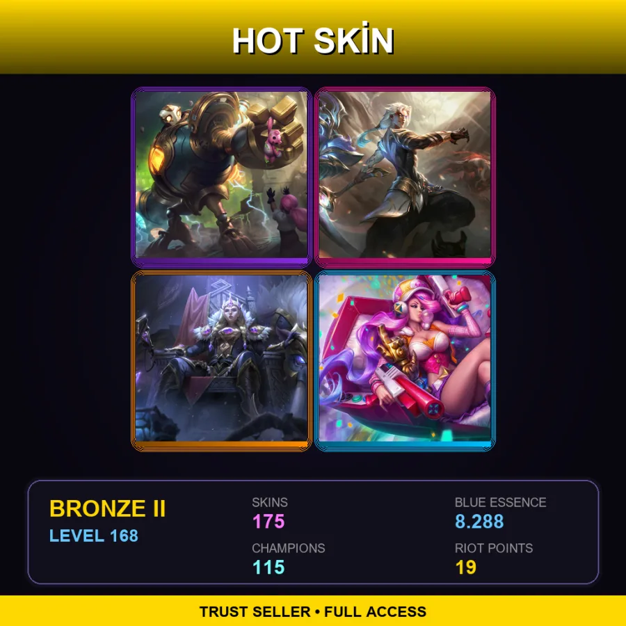 EUNE | Lv168 | Bronze II | 175 Skin | 115 Champ